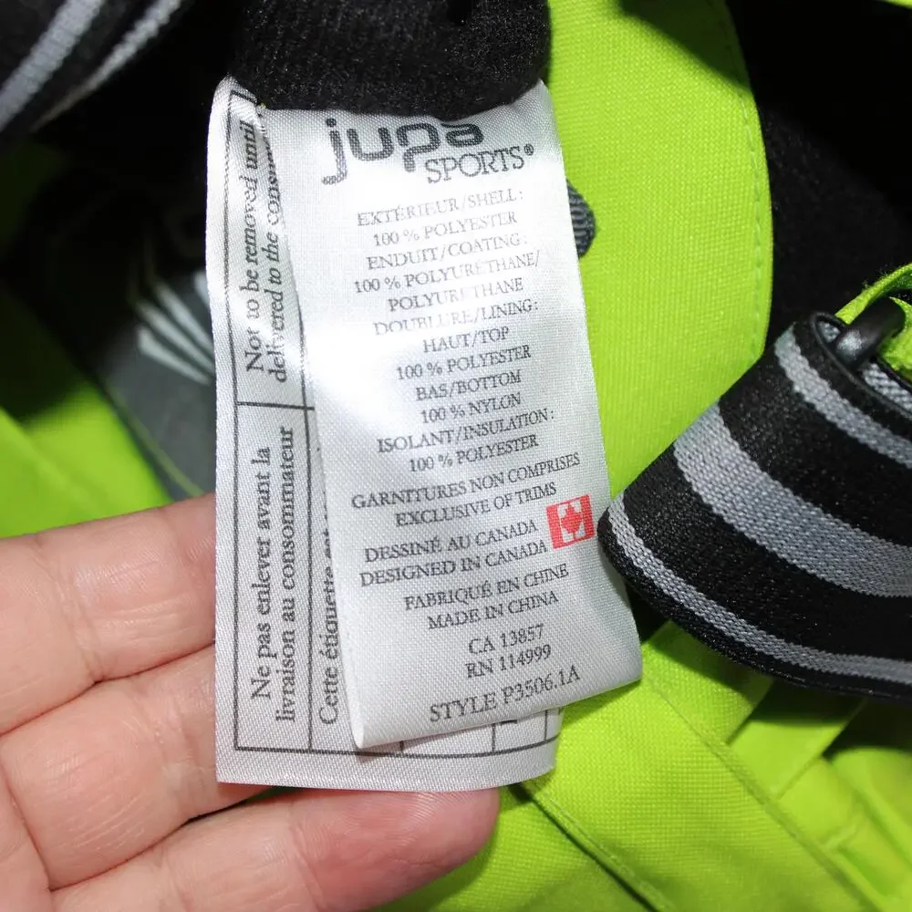 Jupa Ski Bibs Boy 10 Green Bib Salopettes Waterproof Insulated Winter Snow Pant